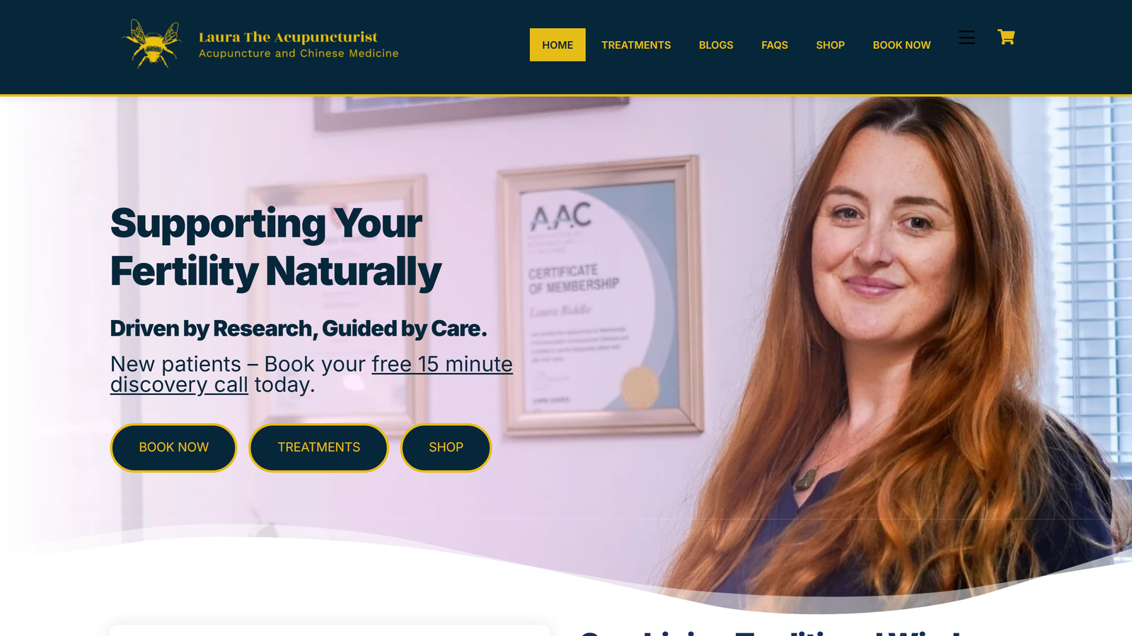 Laura The Acupuncturist website homepage