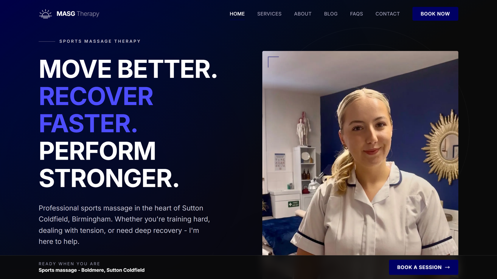 MASG Therapy website homepage